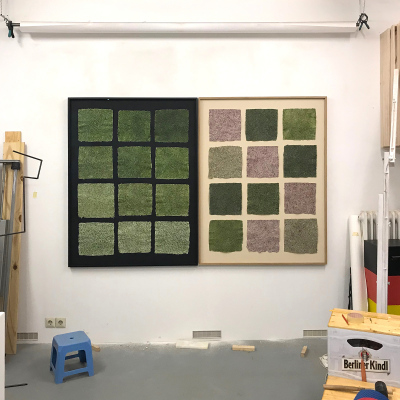 Algae Paper diptyque, 220 x 140 cm.